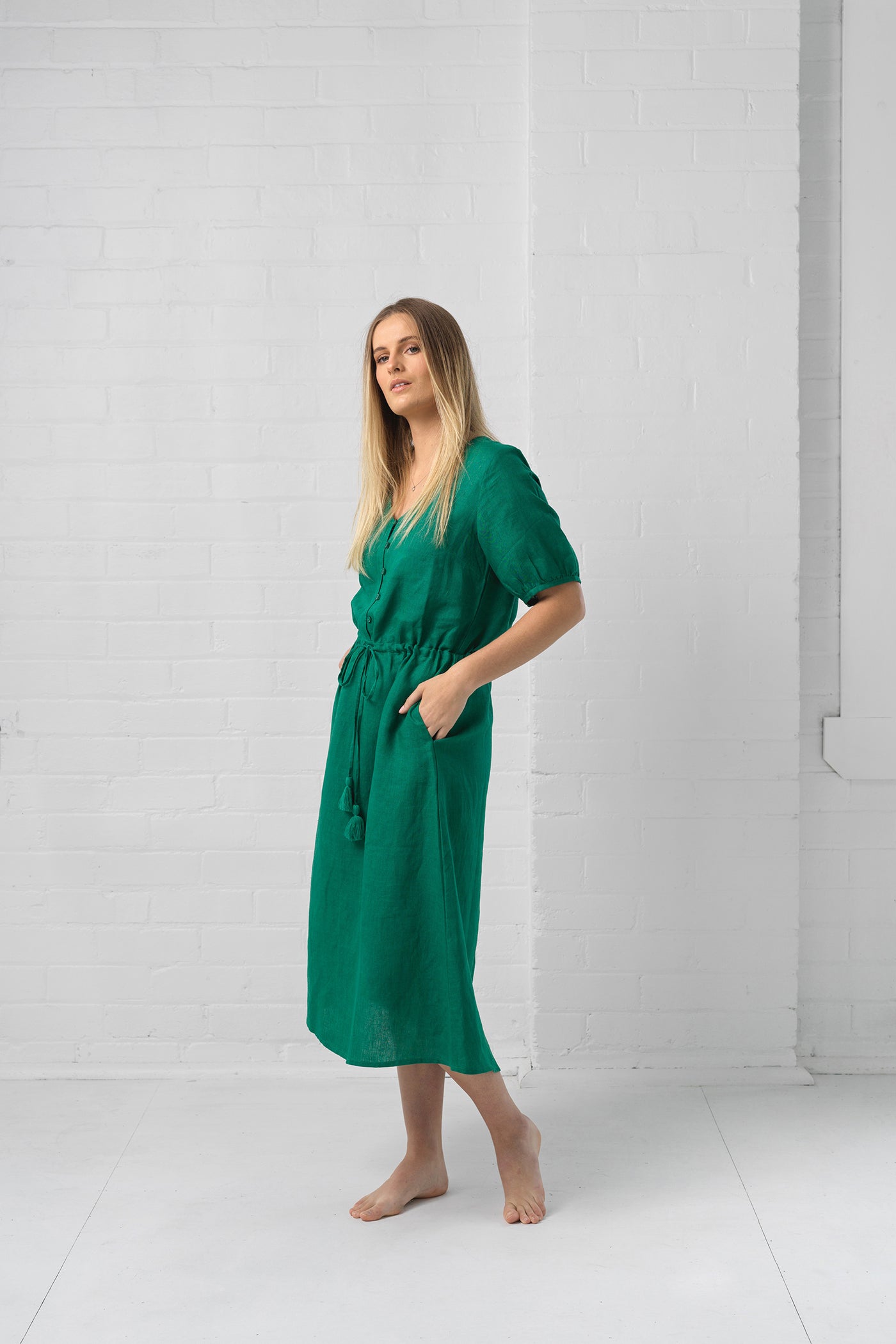 Revival Midi Dress - Emerald